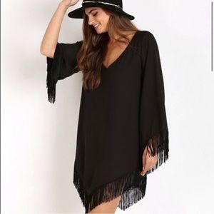 Show Me Your Mumu Boho Black Fringed Dress